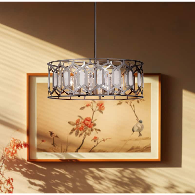 Minka Lavery 3587 Hexly 6 Light 28" Wide Crystal Pendant