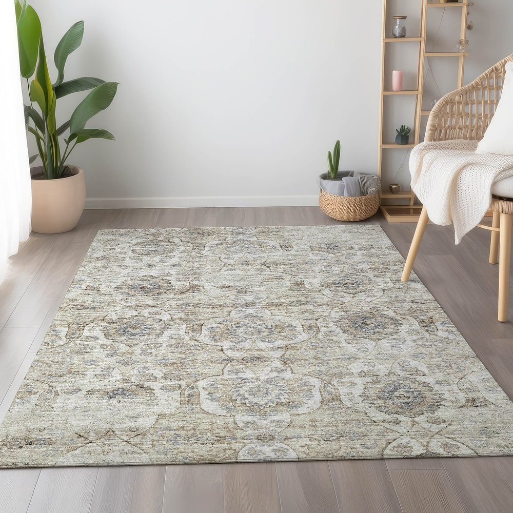 Premium Washable Super Soft Traditional Damask Mayfield Rug