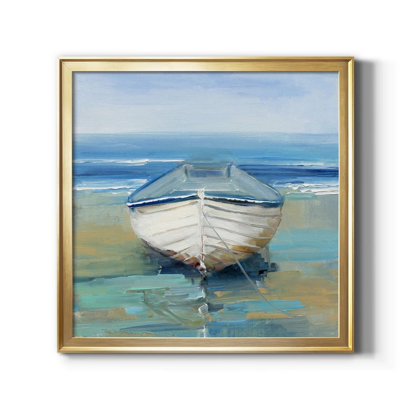 Bubbly Blue Crab-Framed Canvas - Ready to Hang