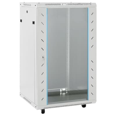 vidaXL 15/18U Network Cabinet 19" IP20 Gray/Black 23.6" x 17.7/23.6" x 33.9/39.4"