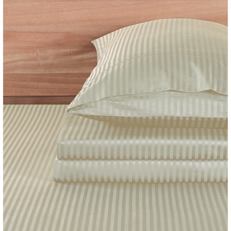 Kathy Ireland 500 Thread Count Damask Stripe Sheet Set with Optifit
