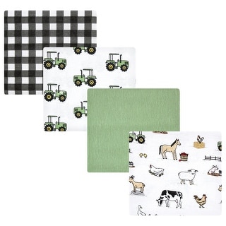 Hudson Baby Infant Boy Cotton Flannel Receiving Blankets, Boy Farm, One Size - Boy Farm - One Size