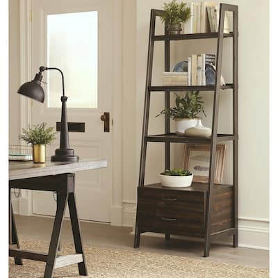 Rustic Industrial Design Display Bookcase with Storage Drawers