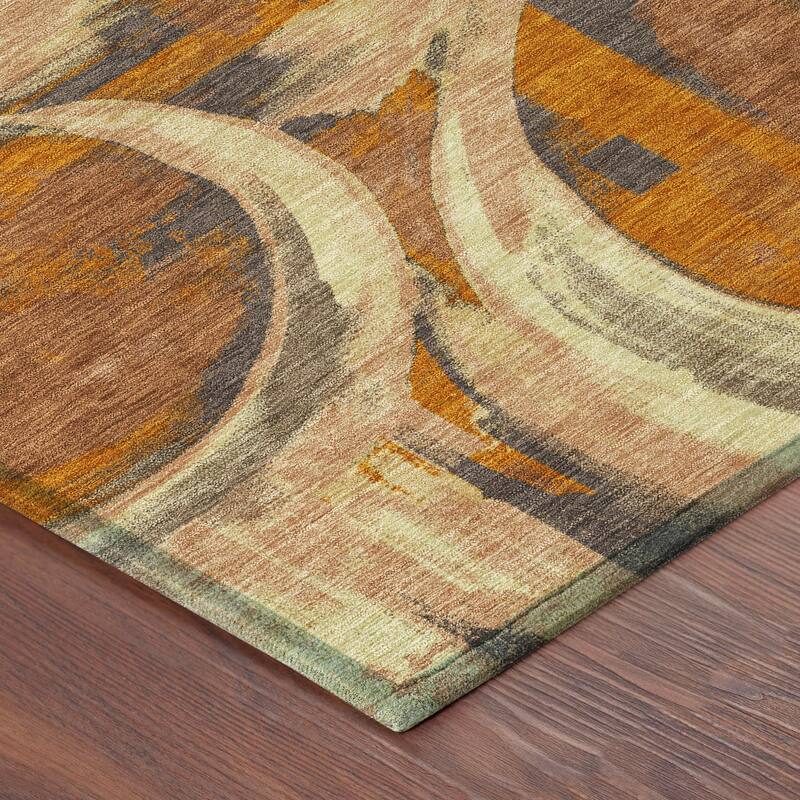 Machine Washable Indoor/ Outdoor Modern Erie Chantille Rug