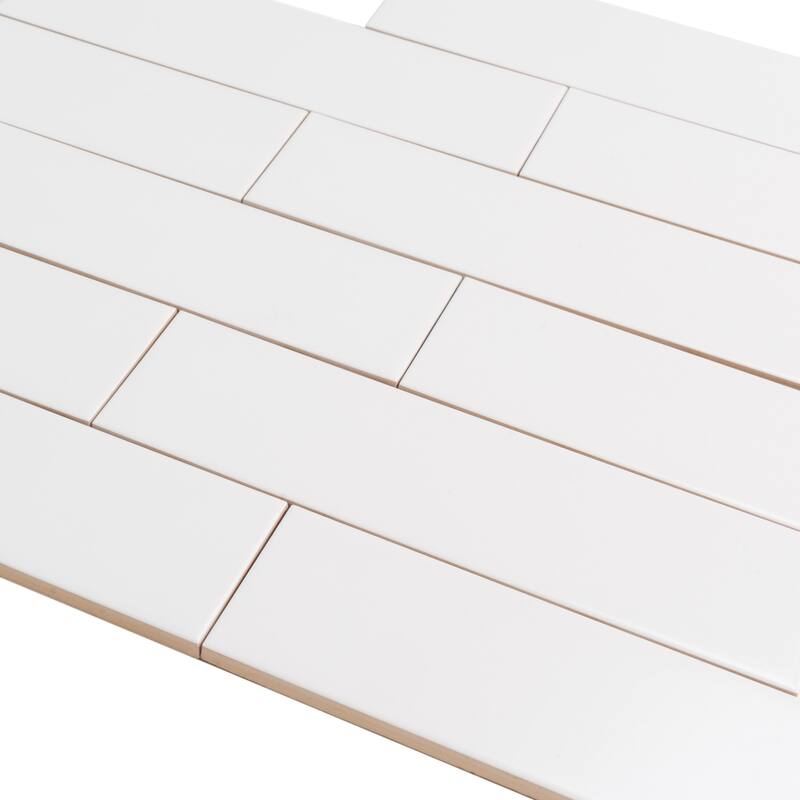 Apollo tile 2" x 8" Arte Matte White Ceramic Tile (6.46 sq ft/case) - 60 Pack
