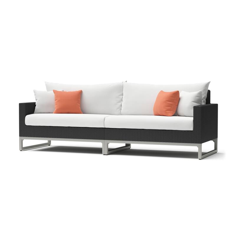 Milo Espresso 4 Piece Sunbrella Outdoor Patio Sectional with Table