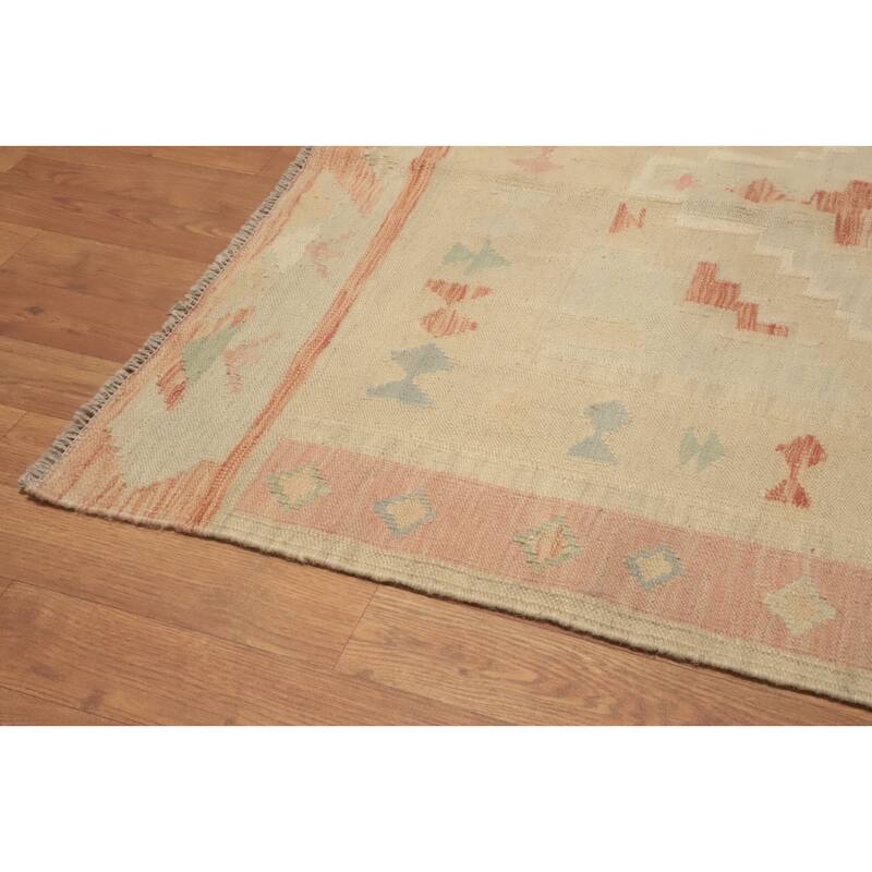 Hand Woven Oriental 100% Wool Carpet Southwestern Tribal Multi-Colored Kilim Area Rug - 5' 10'' X 3' 10''