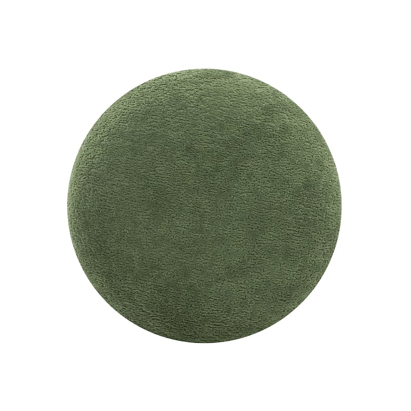 Fuji 15" Faux Sherpa Mushroom Footstool Ottoman