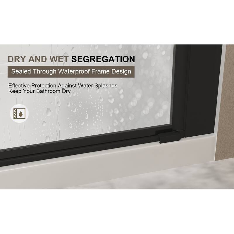 GDFStudio - Norwell Frameless Pivot Bathroom Shower Door with Tempered Glass