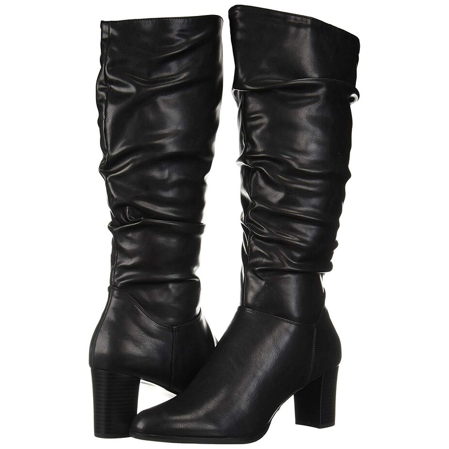 Easy Street Womens Tessla Leather Round Toe Knee-High Boots