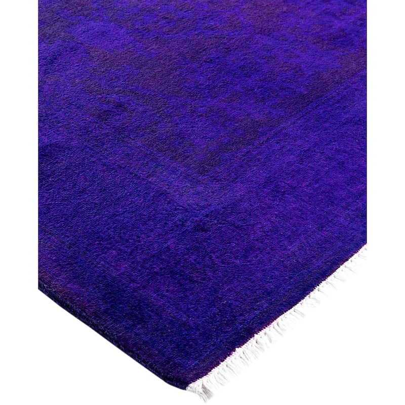 Overdyed One-of-a-Kind Hand-Knotted Area Rug - Purple - 4' 3" x 5' 7"