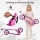 preview thumbnail 7 of 18, Gymax Folding Kick Scooter w/ 3 Adjustable Heights 8 Inches Big Wheels