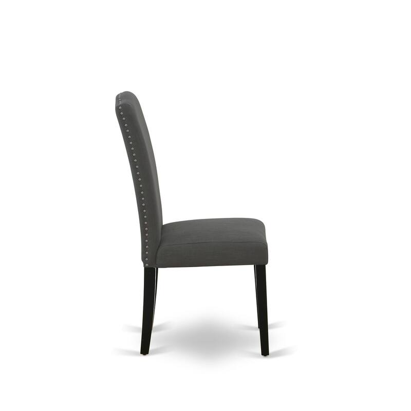 East West Furniture 11 Piece Dining Table Set- a Dinner Table and 10 Dark Gotham Linen Fabric Parson Chairs(Finish Options)