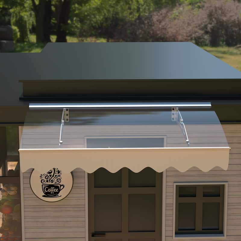 Solid Polycarbonate Door Window Awning with Aluminum Alloy Frame, 47\