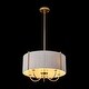 preview thumbnail 3 of 4, Rennnsan 5-Light Transitional Fabric Drum Pendant Light for Dining Room - 18.9 in. W x 11 in. H
