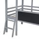preview thumbnail 23 of 23, Twin Size Loft Bed Kids Bed with Ladder and Slide, Fairytale-like Atmosphere House Bed with Blackboard & Light Strip for Kids