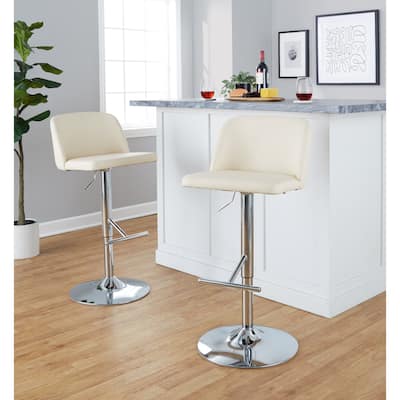 Strick & Bolton Vallberga Adjustable Bar Stool with Straight T Footrest (Set of 2)