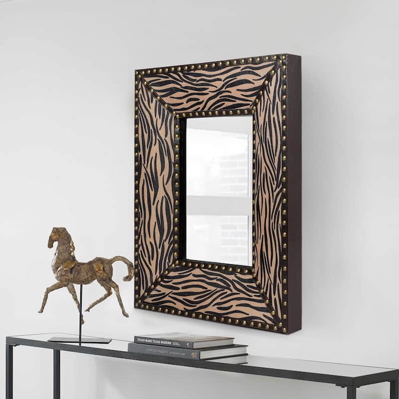 Rectangle Rivet Decorative Wall Hanging Mirror