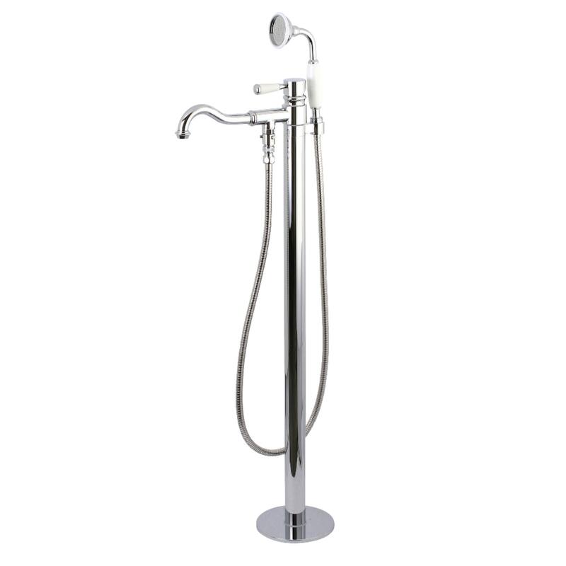 Kingston Brass Paris Freestanding Tub Faucet with Hand Shower - Polished Chrome