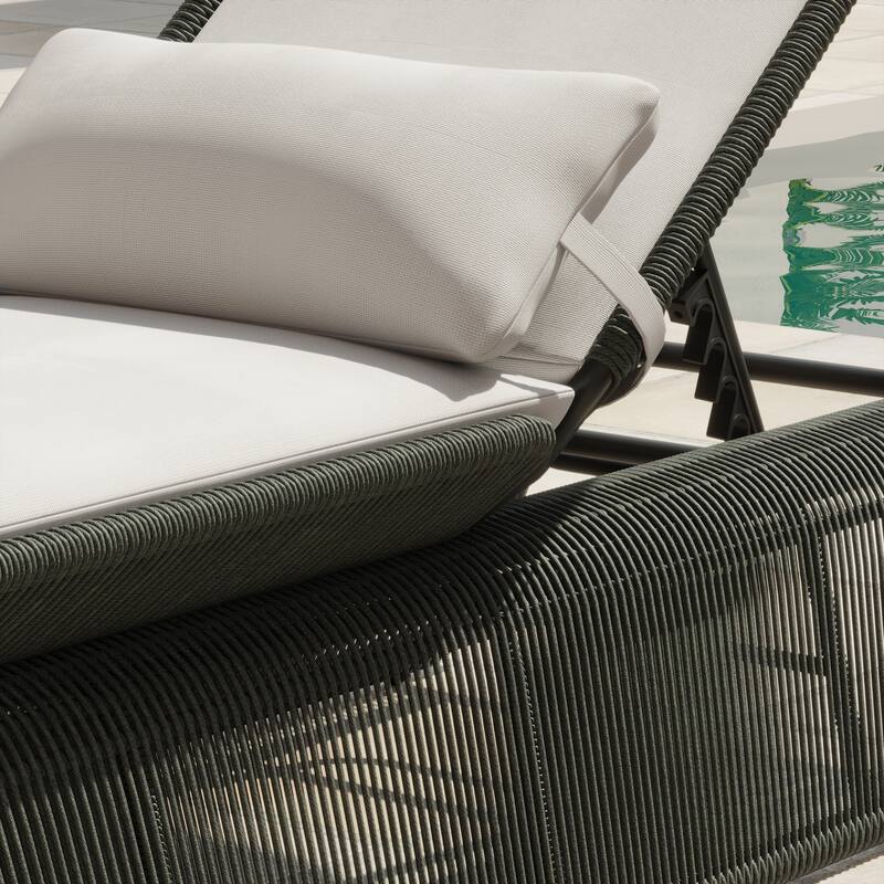 Corvus Corral 2-piece Adjustable Outdoor Wicker Chaise Lounge Set with Sunbrella Cushion