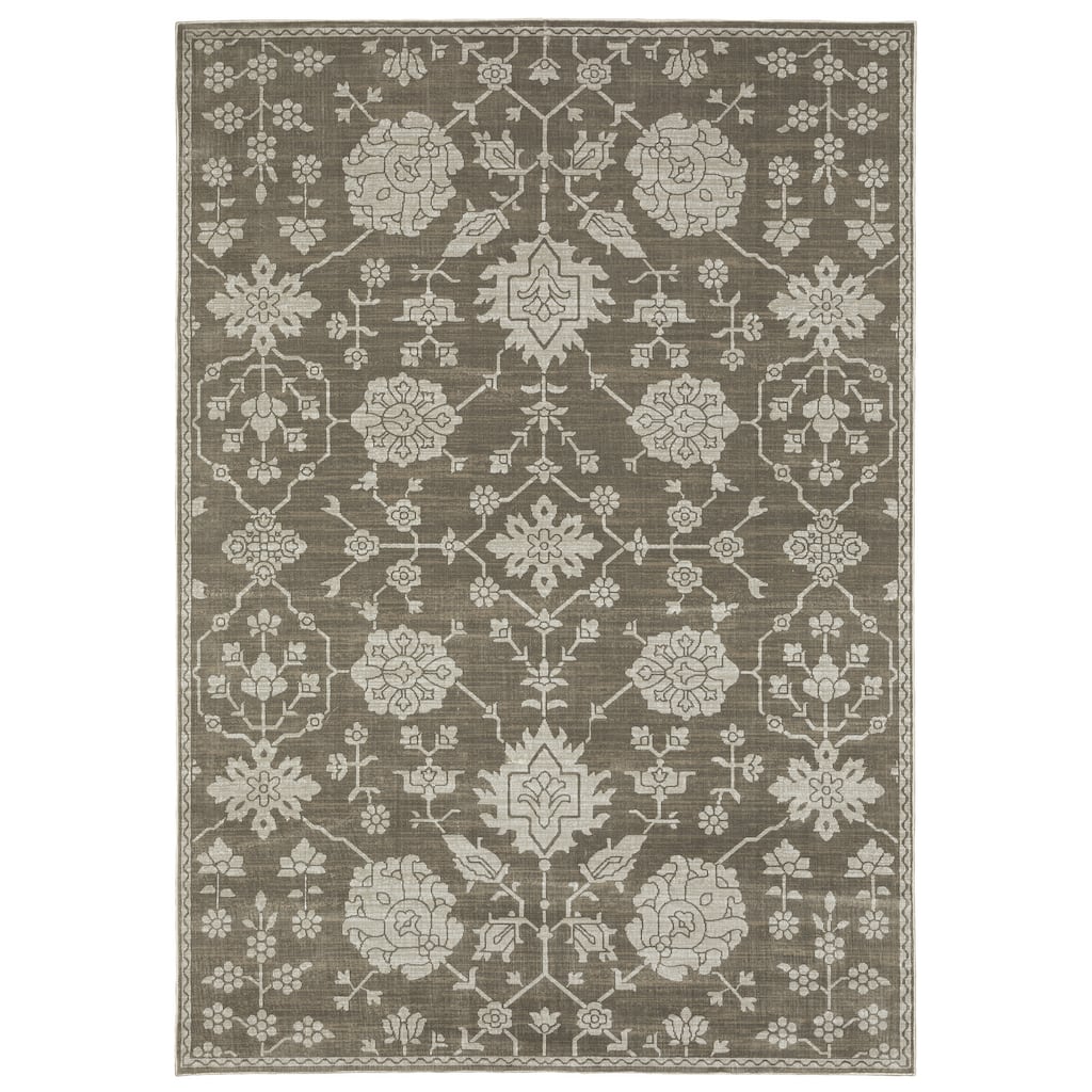 Style Haven Ingram Two-Tone Oriental Grey/ Light Grey Area Rug