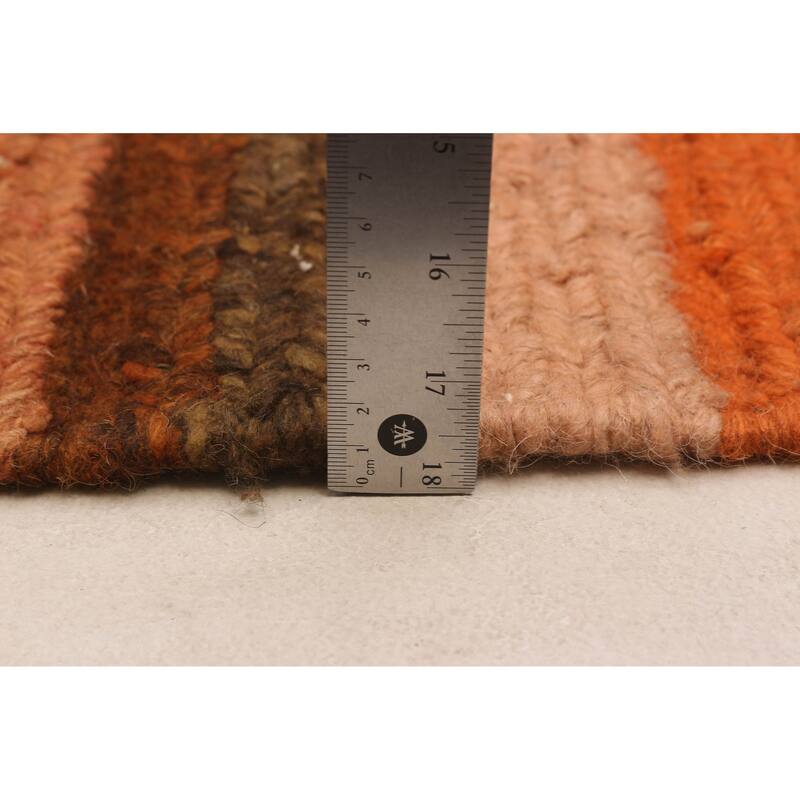 ECARPETGALLERY Flat-Weave Natural Orange Wool Tapestry Kilim - 9'10 x 9'5