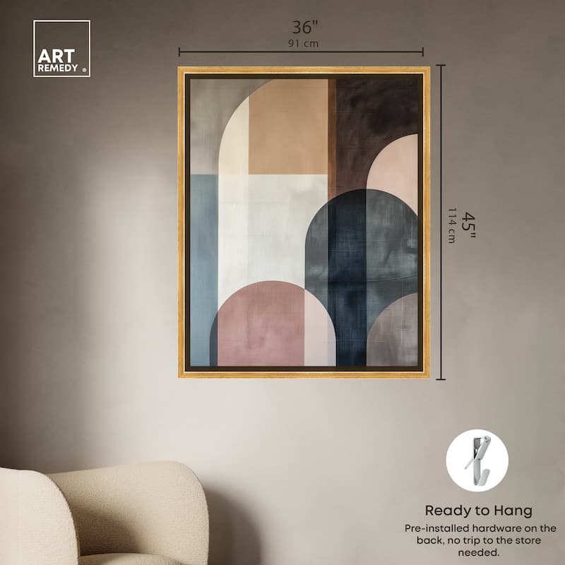 Art Remedy Lost In Transformation Framed Abstract Shapes 1 Piece Canvas Wall Art