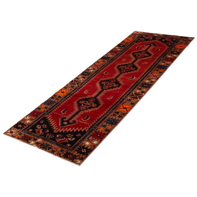 ECARPETGALLERY Hand-knotted Anadol Red Wool Rug - 3'7 x 9'11