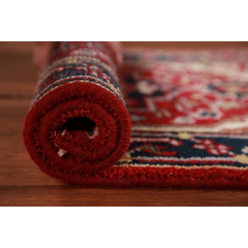 Hand Knotted Oriental 100% Wool Carpet Traditional Medallion Red Heriz (serapi) Area Rug - 3' 0'' X 2' 0''