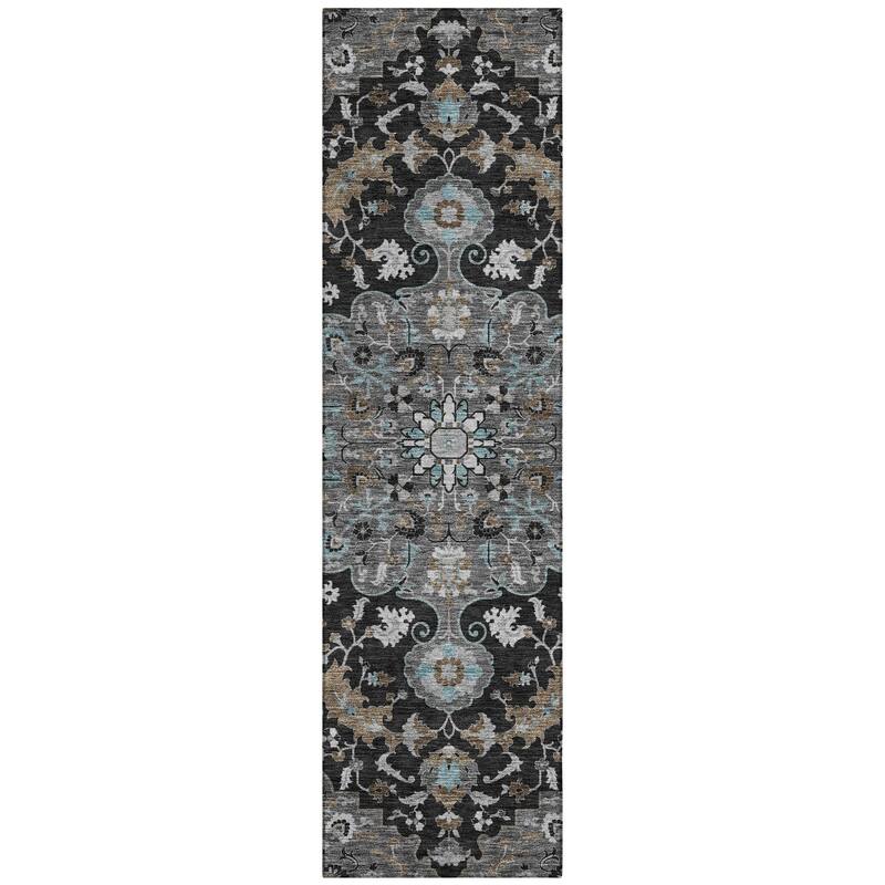 Machine Washable Indoor/ Outdoor Traditional Indore Chantille Rug
