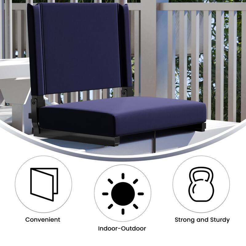 Ultra-Padded Stadium Chair - 18"W x 14"D x 18"H - 18"W x 14"D x 18"H