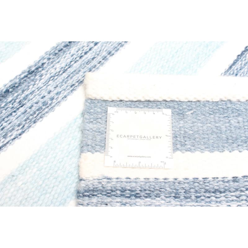 ECARPETGALLERY Flat-Weave Ankara FW Light Blue Wool Kilim - 5'2 x 7'6