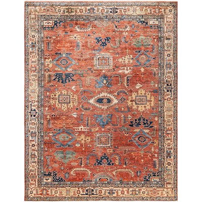 Serapi One-of-a-Kind Hand-Knotted Area Rug - Red - 9' 0" x 11' 9"