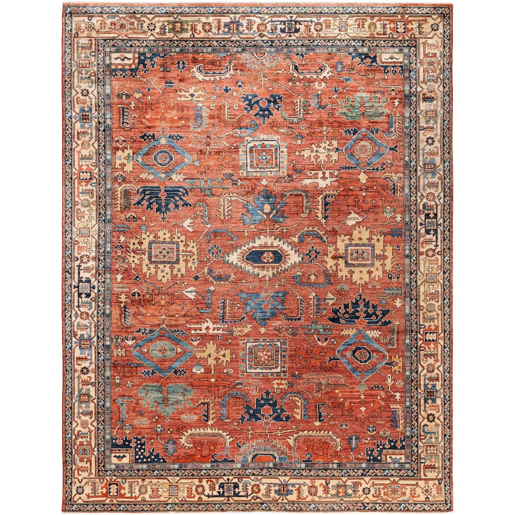 Serapi One-of-a-Kind Hand-Knotted Area Rug - Red - 9' 0" x 11' 9"