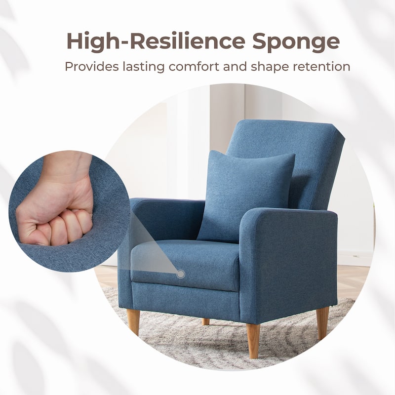 RENEWLINE Modern Accent Chair with Pillow & Walnut Legs - Lounge Seat for Living Room, Compact Design