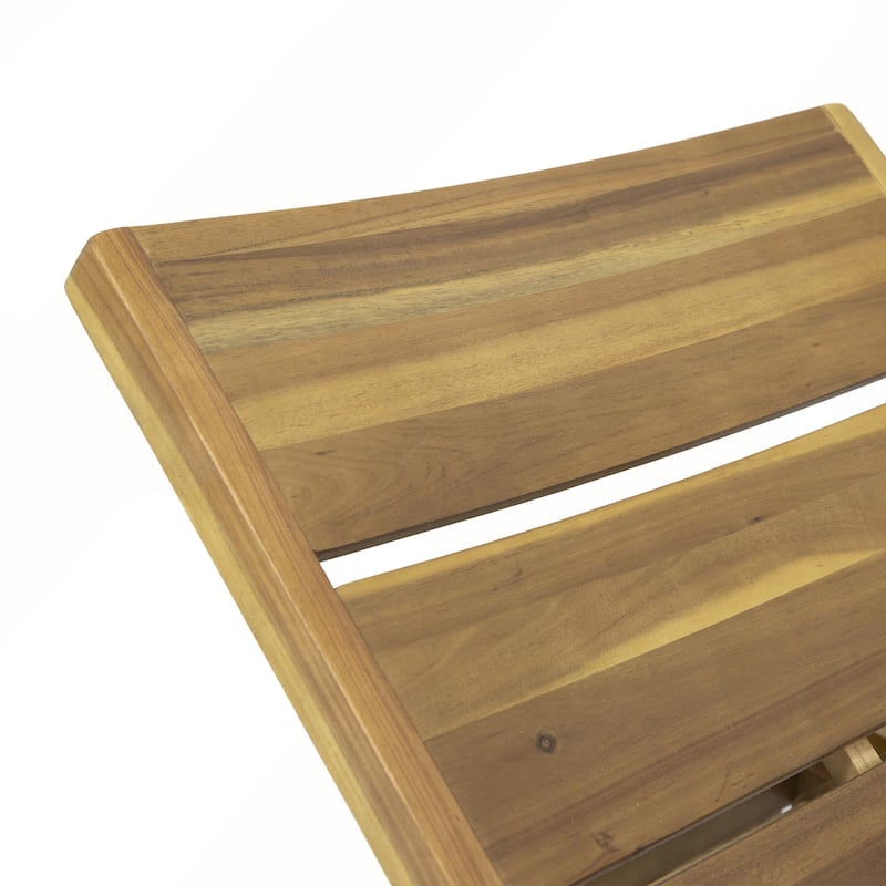 Adjustable Acacia Wood Chaise Lounge with Slat Paneling Outdoor