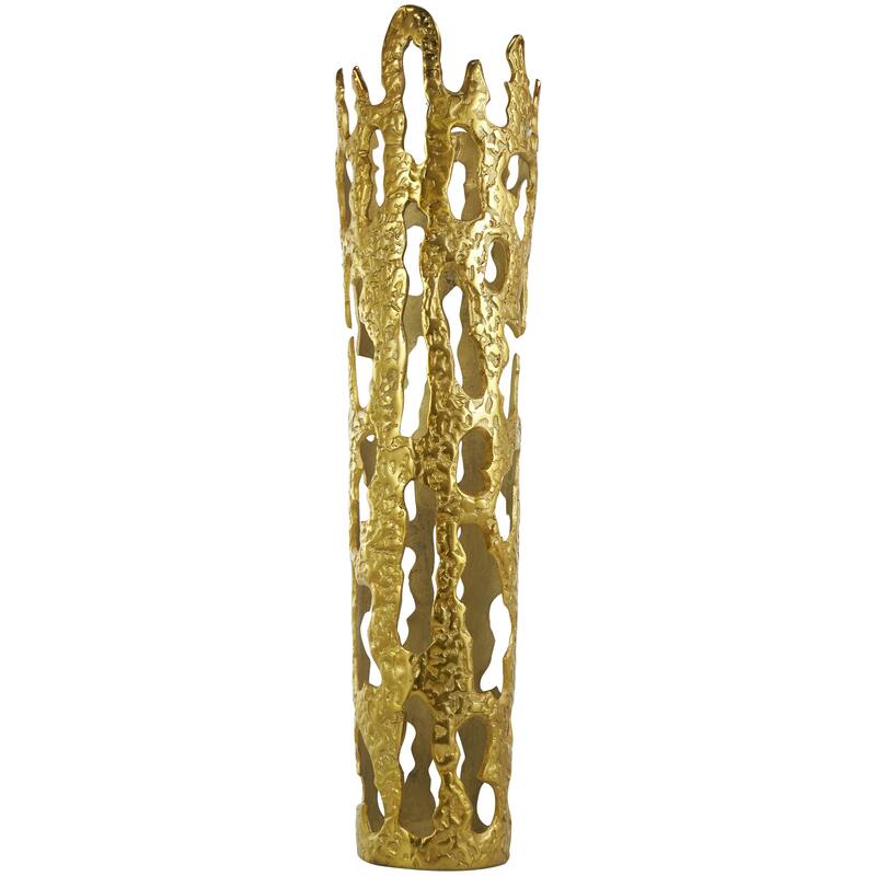 Aluminum Metal Drip Decorative Vase with Melting Designed Body - Silver, Gold, Black - Roche River Decor