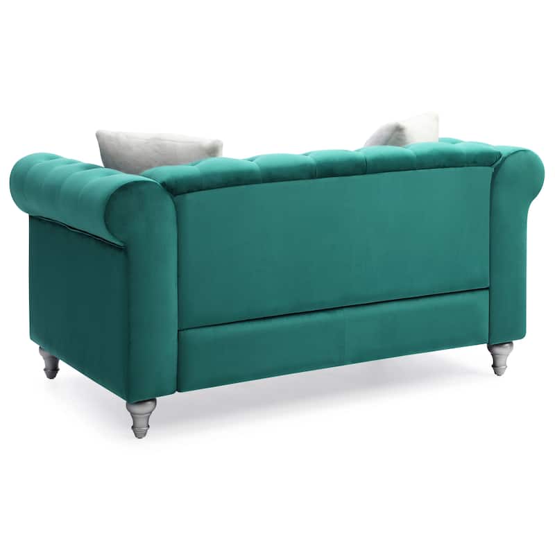 Raisa Microsuede Velvet Tufted Loveseat