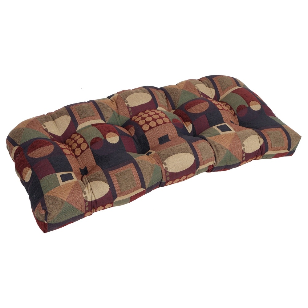 42-inch by 19-inch Rounded Back Jacquard Chenille Loveseat Cushion - 42 x 19