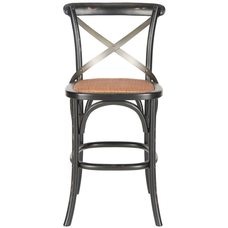 SAFAVIEH Doris 24-inch x-Back Antique White Counter Stool - 20Wx22Dx39H