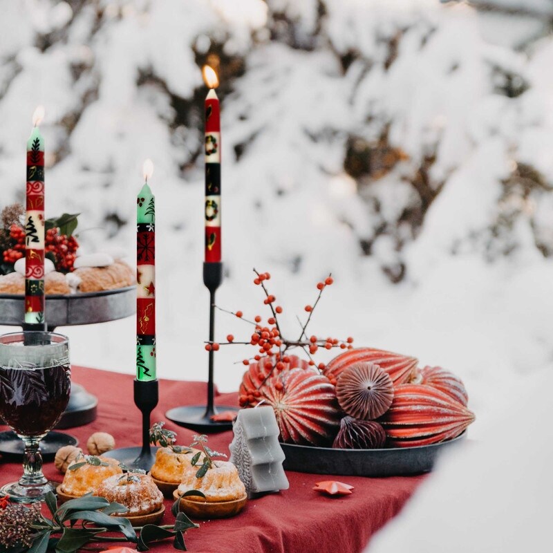Shop Christmas Handmade Boxed Taper Dinner Candle Ukhisimusi Design Set Of 3 South Africa Overstock 9058108