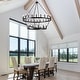 preview thumbnail 2 of 13, Modern Farmhouse Chandelier 2 Tier Large Black Wagon Wheel Chandeliers