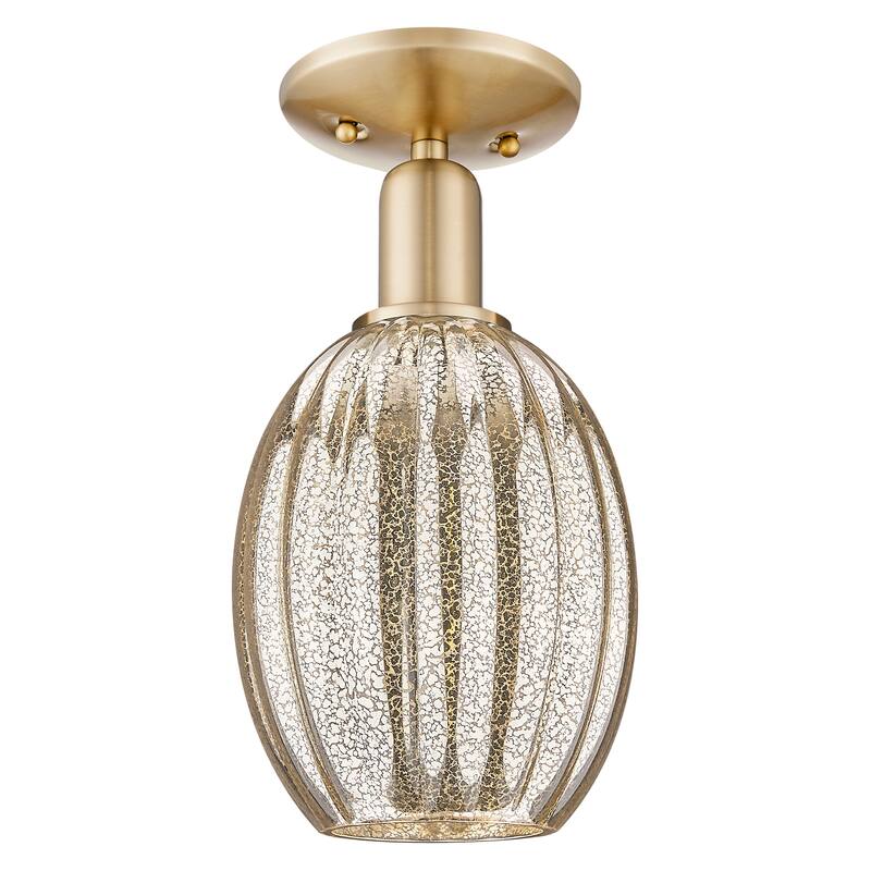 Innovations Lighting Downtown Urban - Preston - 1 Light 6" Bulb Shade Semi-Flush Mount Light