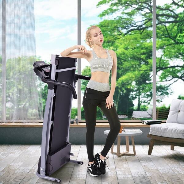Shop Costway 800w Folding Treadmill Electric Support Motorized Power 56 X24 X45 5 L X W X H Overstock 21009901