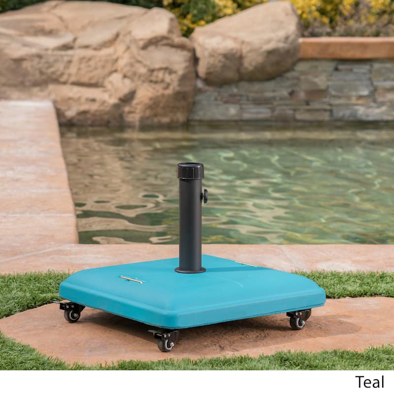 Hayward Black Steel Umbrella Base Holder by Christopher Knight Home - Teal