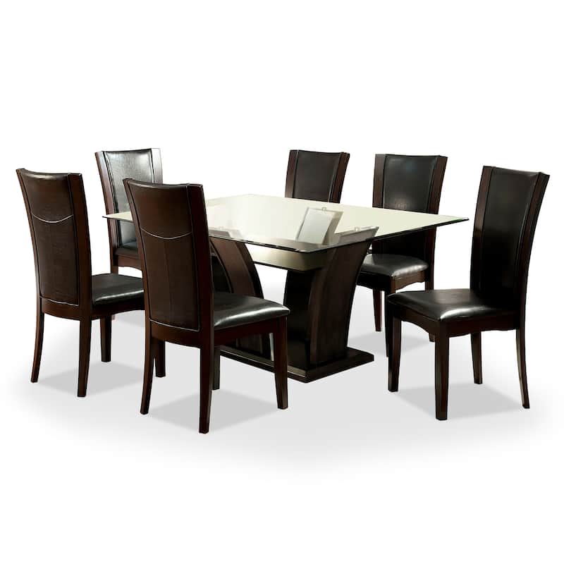 Bind Contemporary Solid Wood Open-Shelf 7-Piece Dining Table Set by Furniture of America