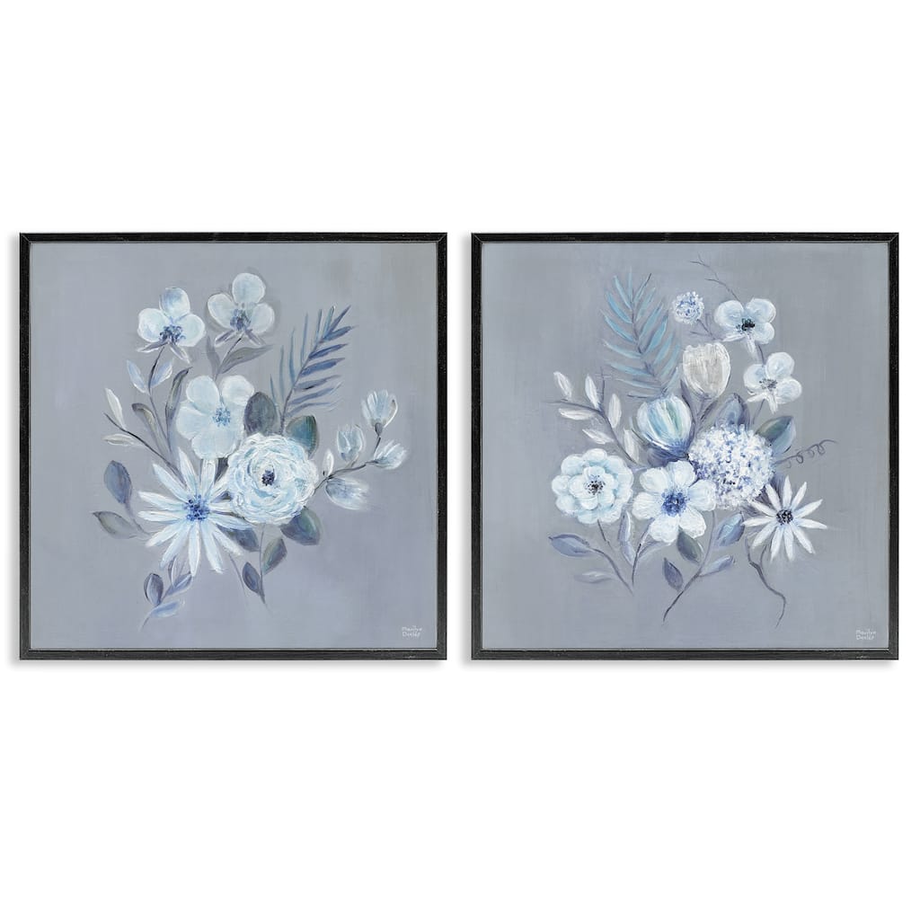 Stupell Delicate Flower Bunches Framed Giclee Art Design By Marilyn Dunlap (Set of 2)