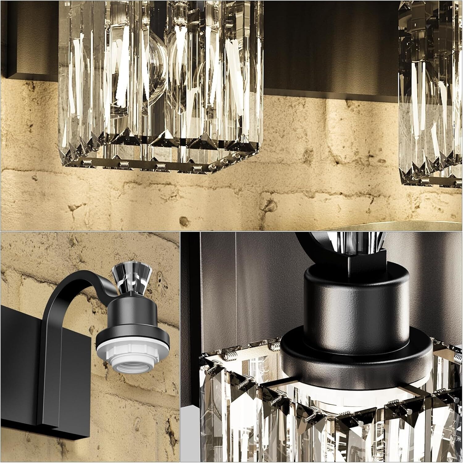 Modern Crystal Bathroom Vanity Light Fixtures, Over Mirror