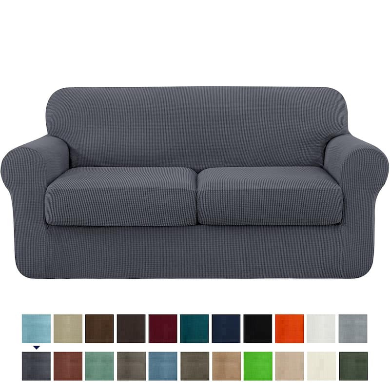 Subrtex Sofa Separate Cushion Soft Cover Slipcover Furniture Protector - Loveseat - Grey