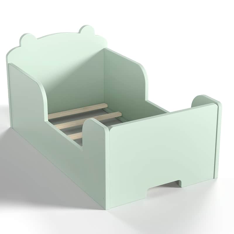 Toddler Floor Bed Frame - Bear Shape Cot Bed for Boys & Girls Ages 3-6